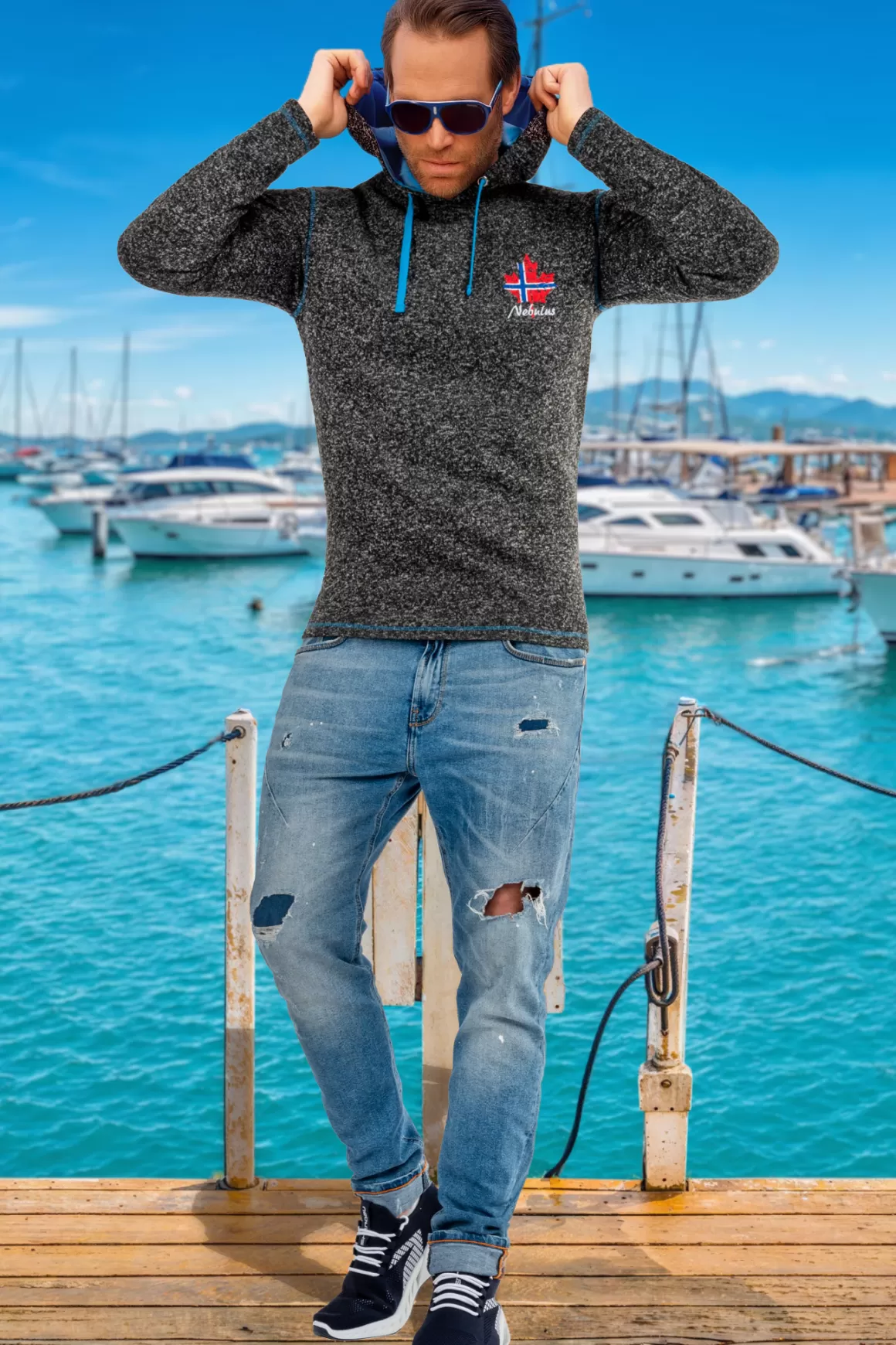 Nebulus Pullover<Fleecehoody Jake Herren