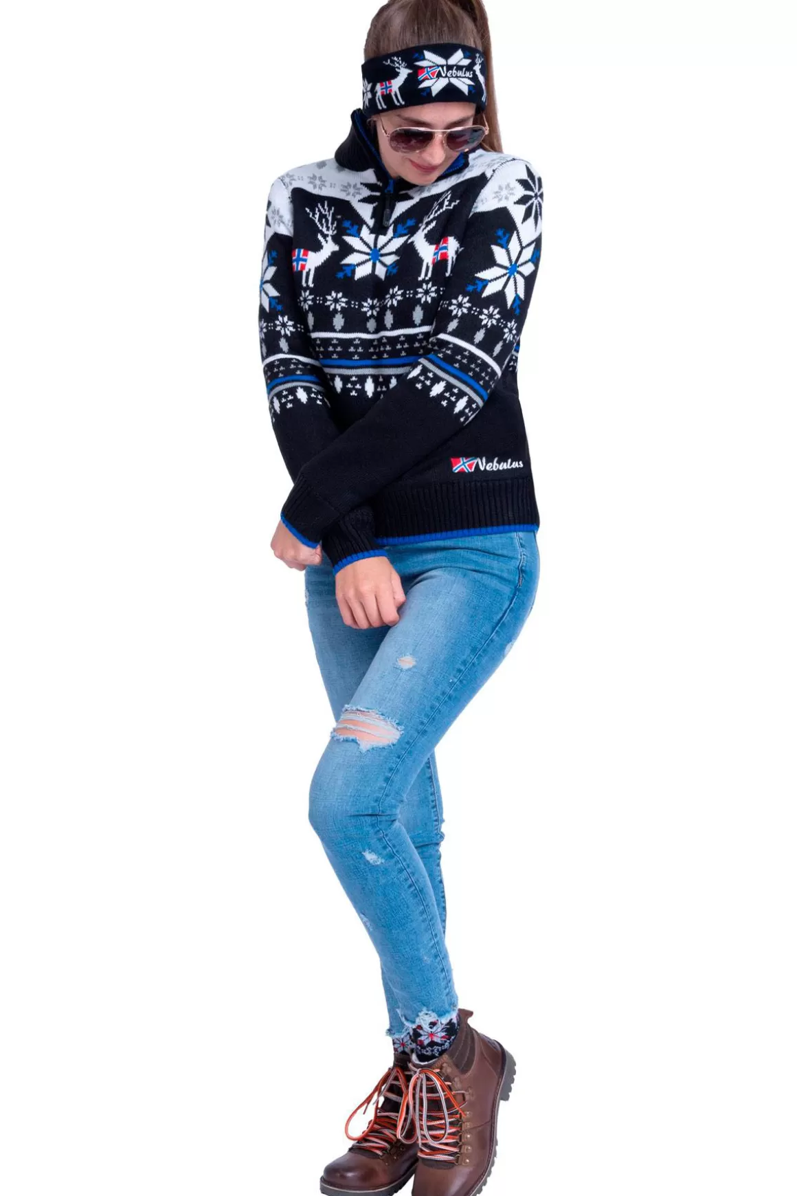 Nebulus Jacken<Norweger Strickpulli Mit Kunstfell Fria Damen