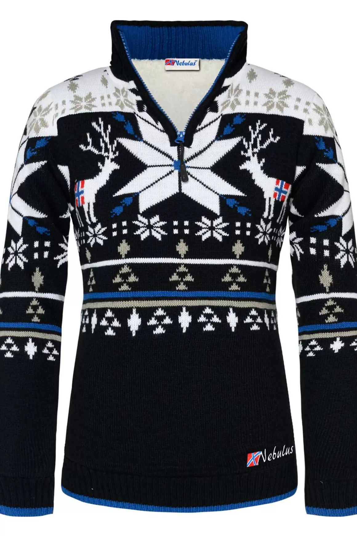 Nebulus Jacken<Norweger Strickpulli Mit Kunstfell Fria Damen