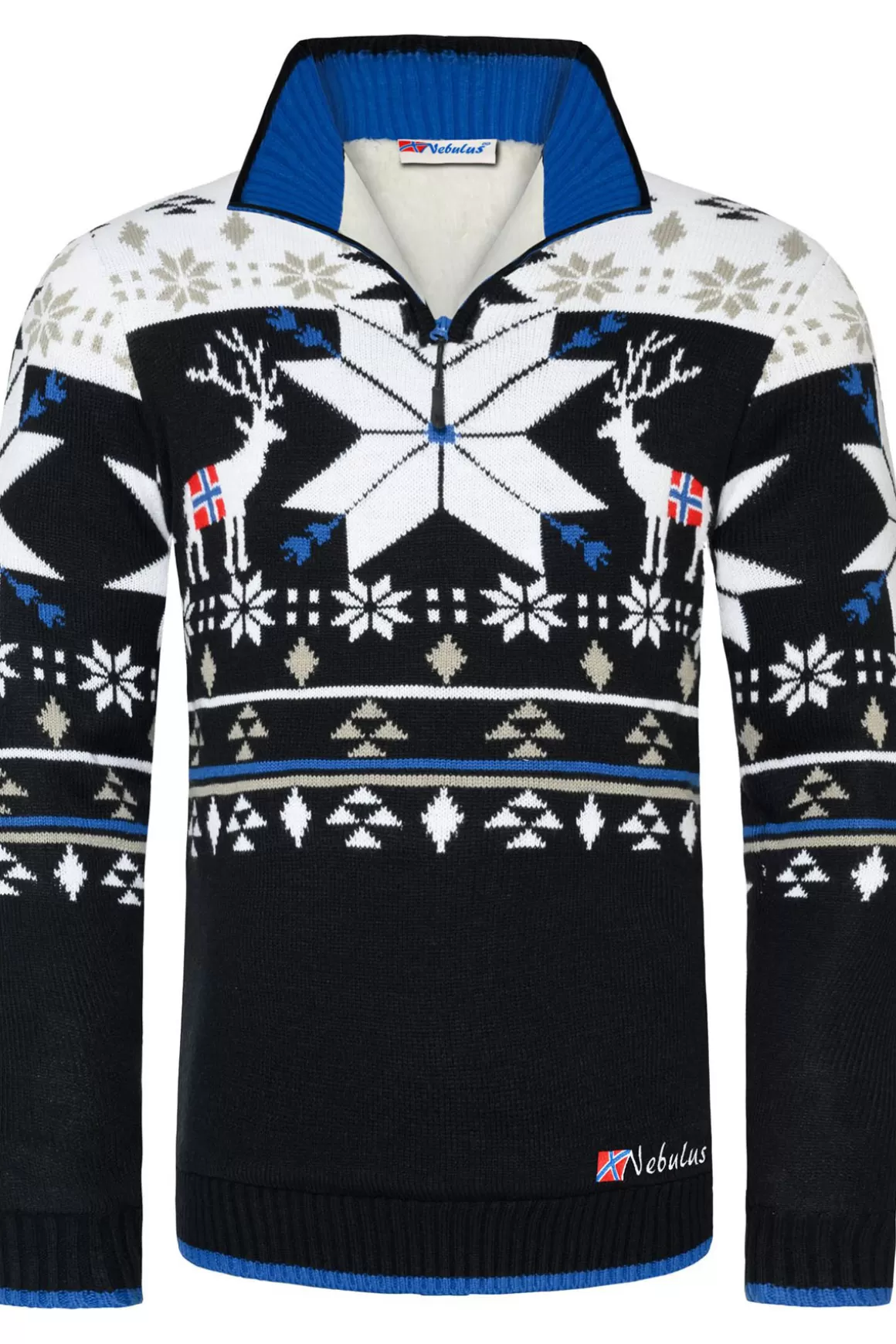 Nebulus Pullover<Norweger Strickpulli Mit Kunstfell Fria Herren