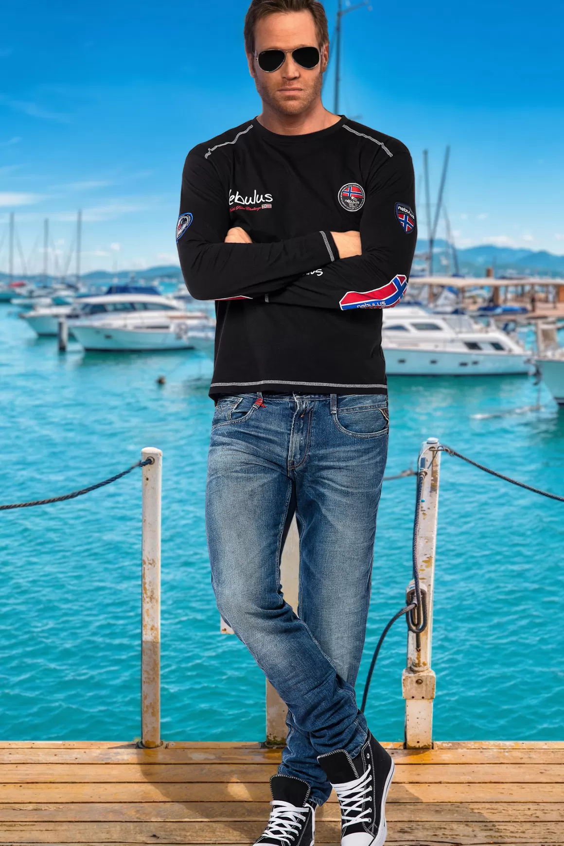 Nebulus Longsleeves<Sweatshirt Lang Boogy Herren