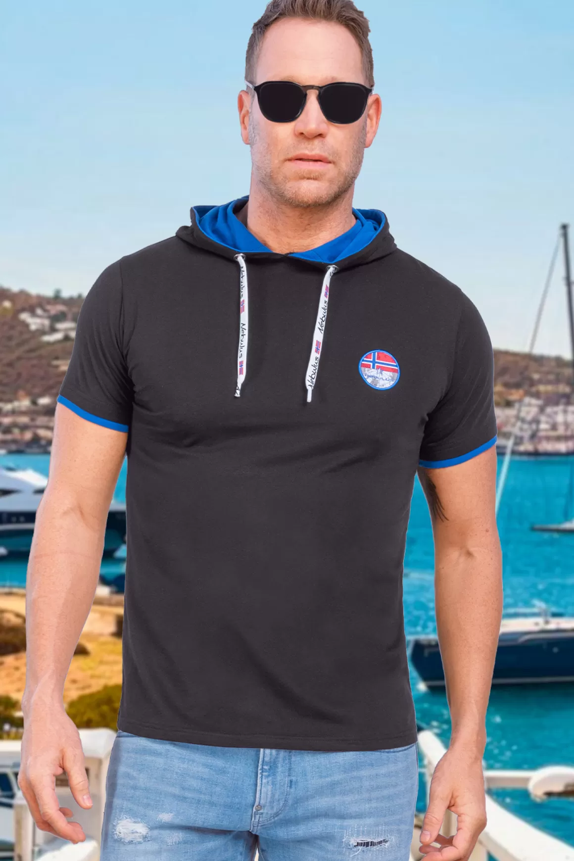 Nebulus T-Shirts<T-Shirt Hoody Track Herren